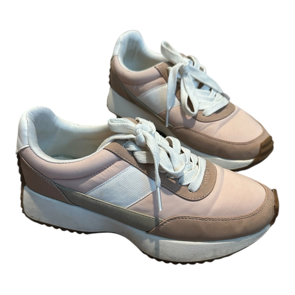 DV by Dolce Vita Bettie Lace Up Pink & White Sneakers Shoes